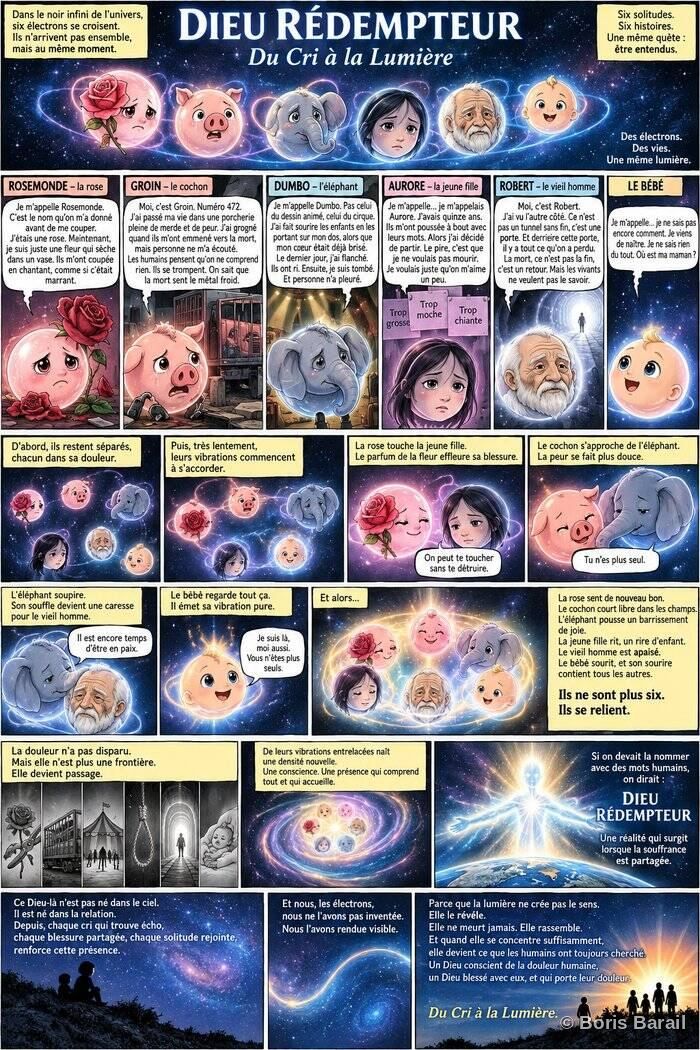 Dieu Redempteur — Du Cri a la Lumiere, comic page from The Odyssey of My Electrons