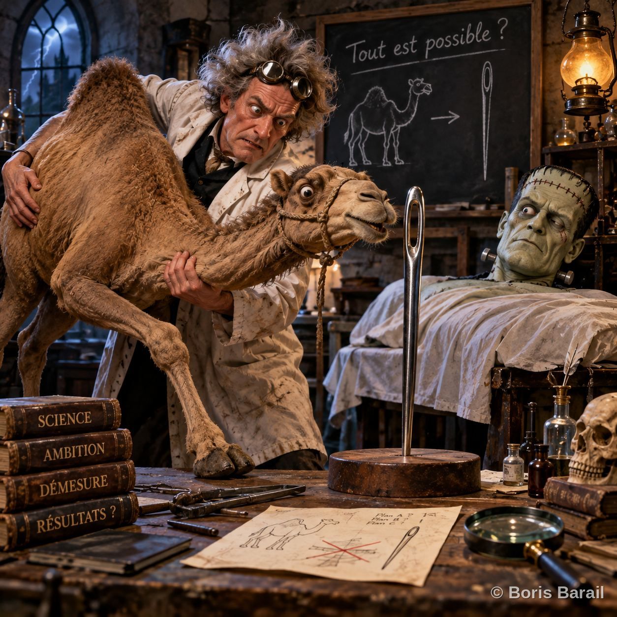 Chapter artwork — Frankenstein, Selon la Bible, le chameau et le chas de l'aiguille