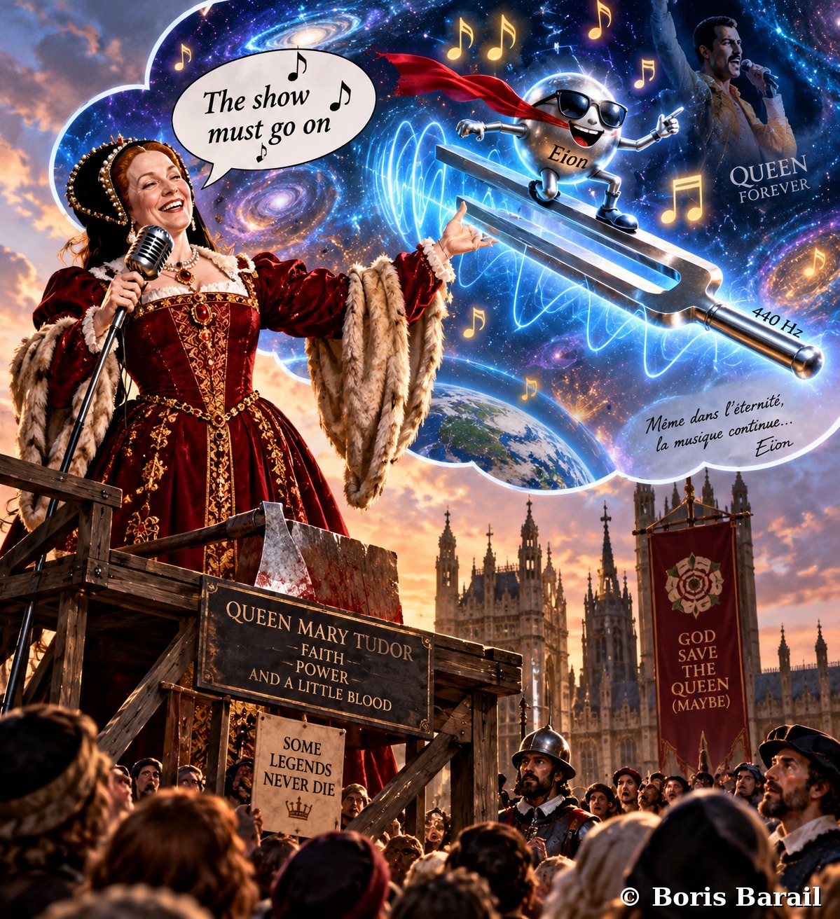 Chapter artwork — Freddie, Queen Mary Tudor, The show must go on
